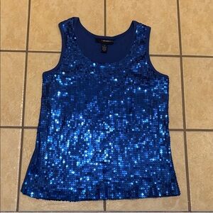 Denim 24/7 Sparkling Blue Sequin Tank Top
